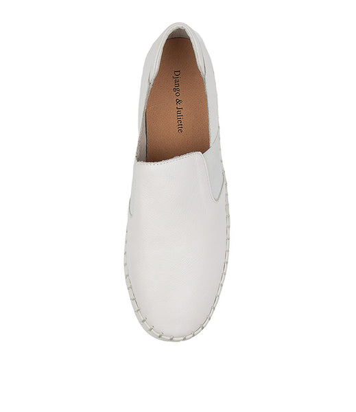 Django & Juliette Becca ~ Tan/Oat Sole ~Silver ~ White ~ Black ~ Almond ~ Leather Slip on