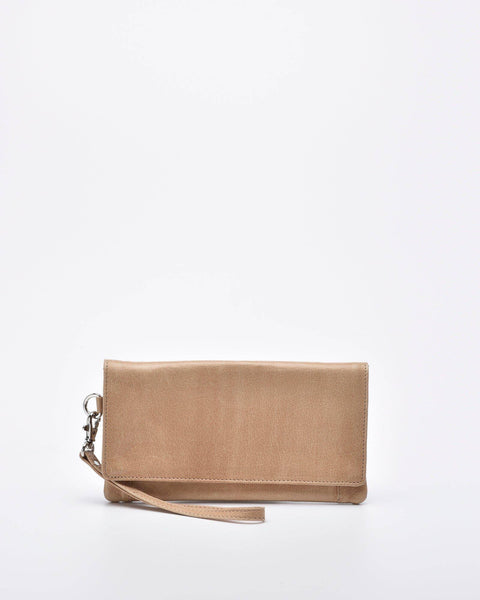 Gabee ~ Wodonga Soft Leather Fold Over Wallet With Wristlet
