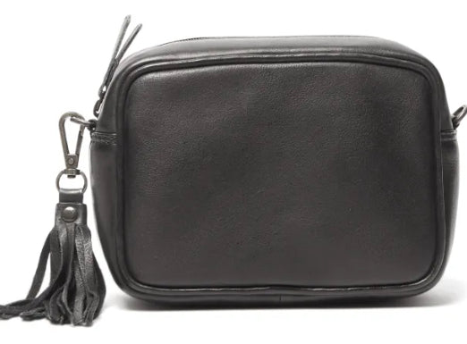 Rugged Hide Marlyn ~ Black ~ Tan ~ Camera Bag Cross Body Leather