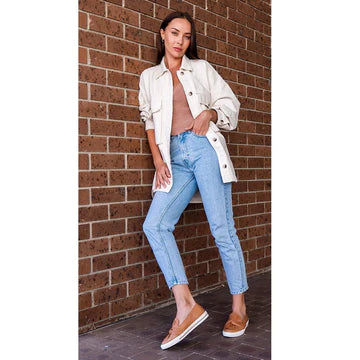 Le Sansa Issy/Izzy ~ Tan ~ Navy ~ Silver Grey ~ Leather Slip on