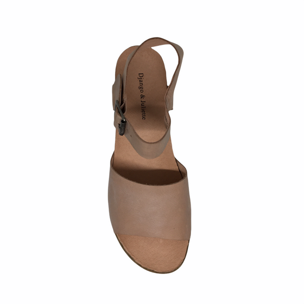 Django & Juliette Babu Leather Heeled Wedge ~ Black ~ Tan ~ Blush