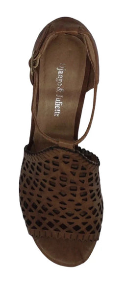 Django & Juliette Cavila ~ Teal ~ Tan ~ Leather Heel