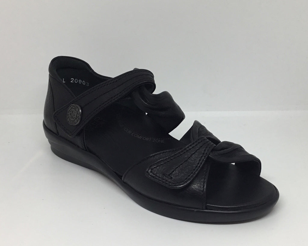 Ziera Doxie ~ Greige ~ Black ~ Leather