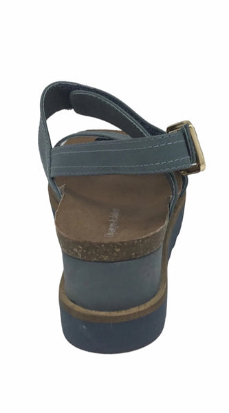 Django & Juliette Burt Leather Wedge Heel 5 Colours ~ Coral ~ Blue ~ Cafe ~ Black ~ Tan