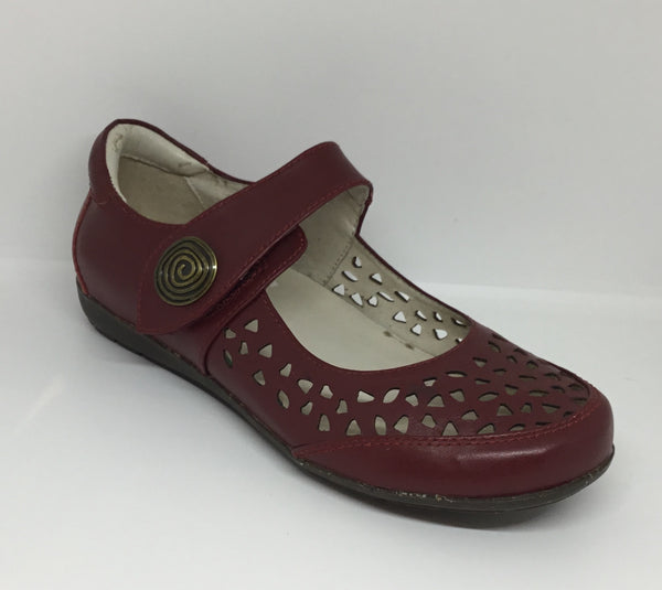 Klouds Nikita ~ Red ~ Tan ~ Leather Mary Jayne Leather Orthotic Friendly