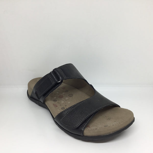 Taos Habana Leather Slide ~ Black size 6