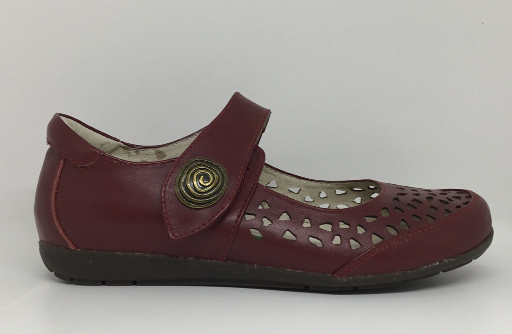 Klouds Nikita ~ Red ~ Tan ~ Leather Mary Jayne Leather Orthotic Friendly