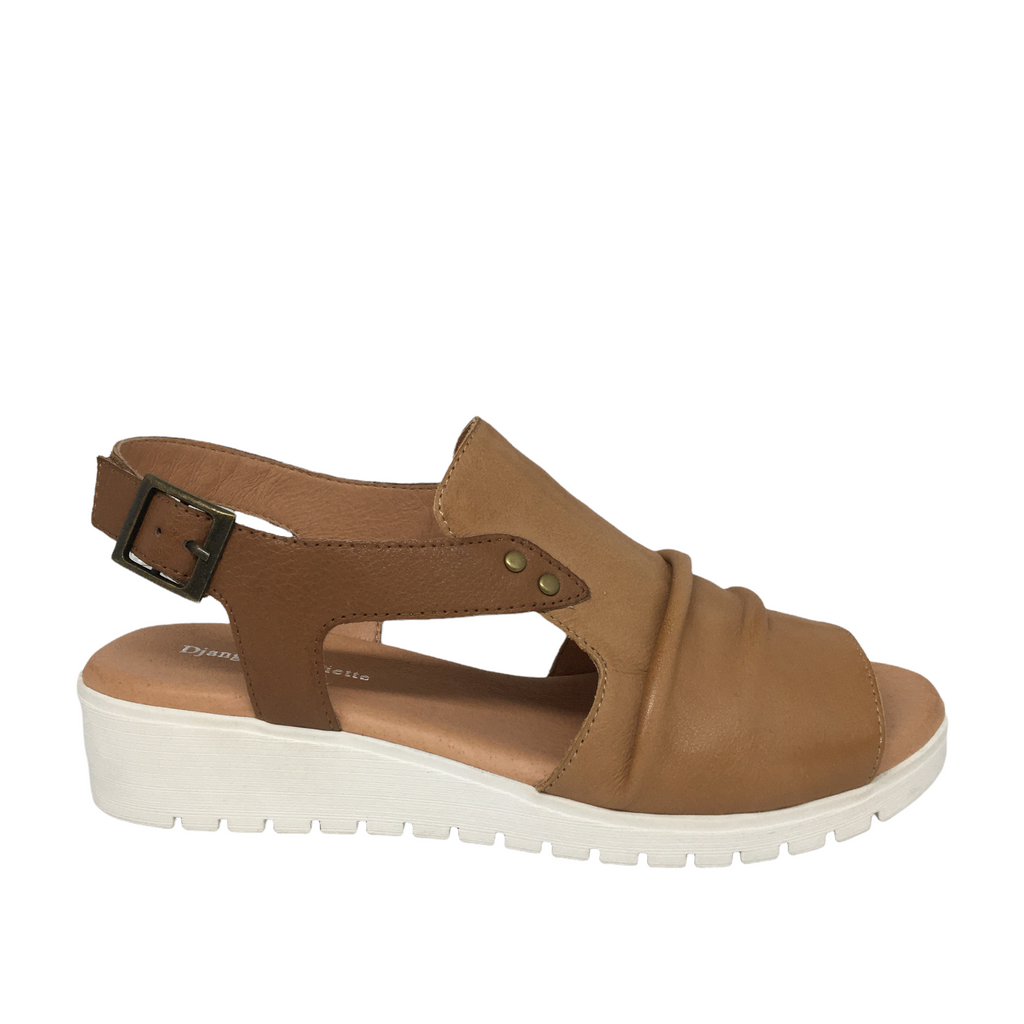 Django & Juliette Madis Leather Sandal ~ Tan ~ Black
