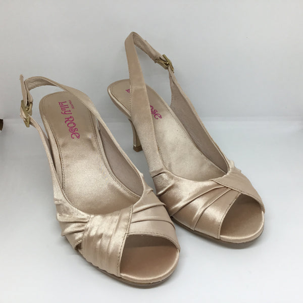 Lily Rose Jazzy Champagne Satin Heel Shop Soiled see pics