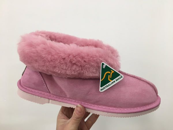 Ladies Ankle Slipper pink Aust Made