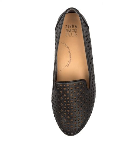 Ziera Cindra Leather ~ Seashell ~ Tan ~ Black