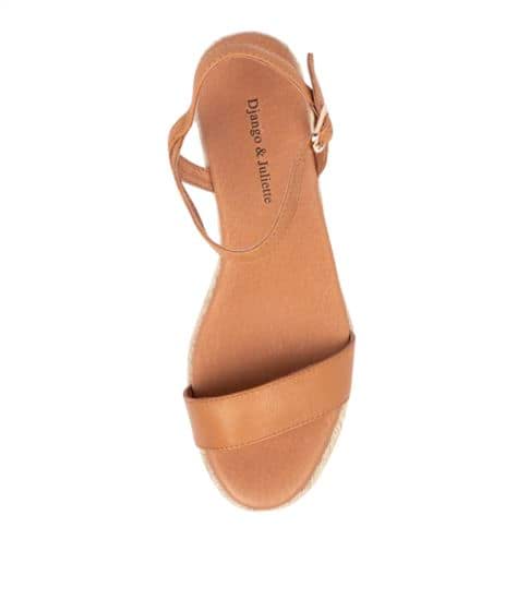 Django & Juliette Shielay Tan Leather Wedge