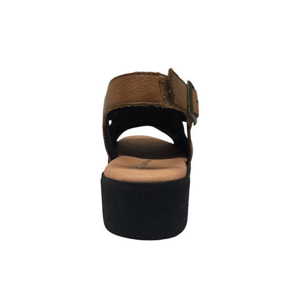 Django & Juliette Madis Leather Sandal ~ Tan ~ Black