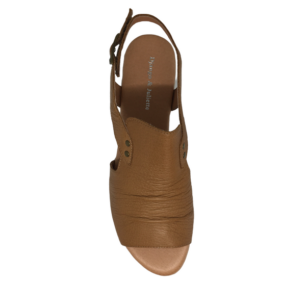 Django & Juliette Madis Leather Sandal ~ Tan ~ Black