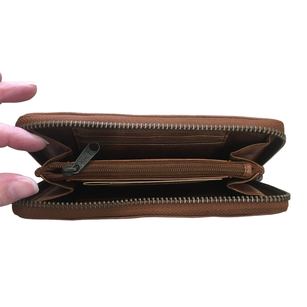 Rugged Hide Lark Tan Leather Purse RH 15574
