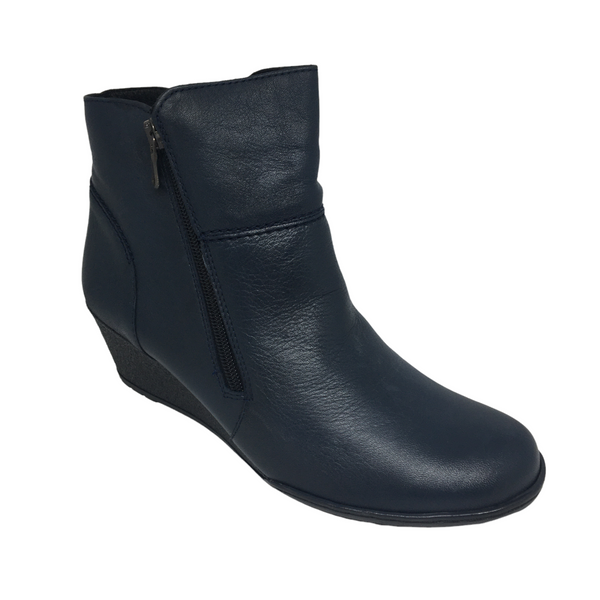 Kiarflex Klark Wedge ~ Black ~ Tan ~ Navy ~ Leather Boot