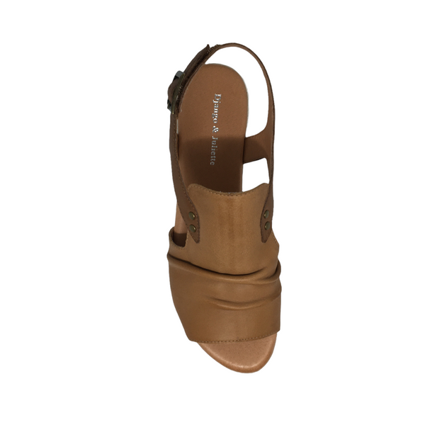 Django & Juliette Madis Leather Sandal ~ Tan ~ Black