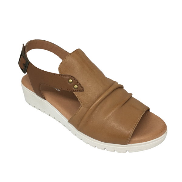 Django & Juliette Madis Leather Sandal ~ Tan ~ Black