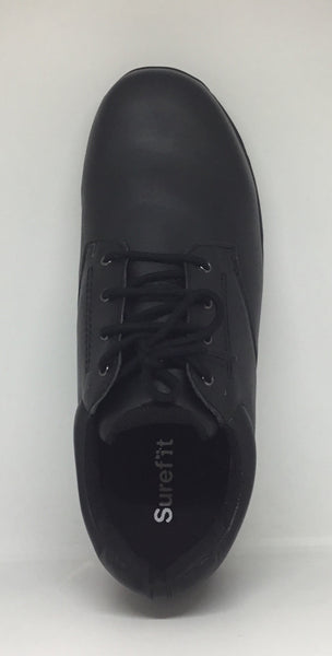 Surefit Dion Black Leather School Shoe