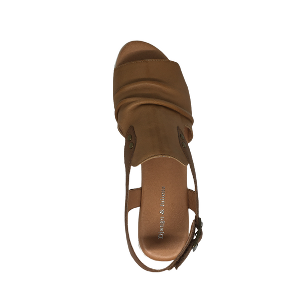 Django & Juliette Madis Leather Sandal ~ Tan ~ Black