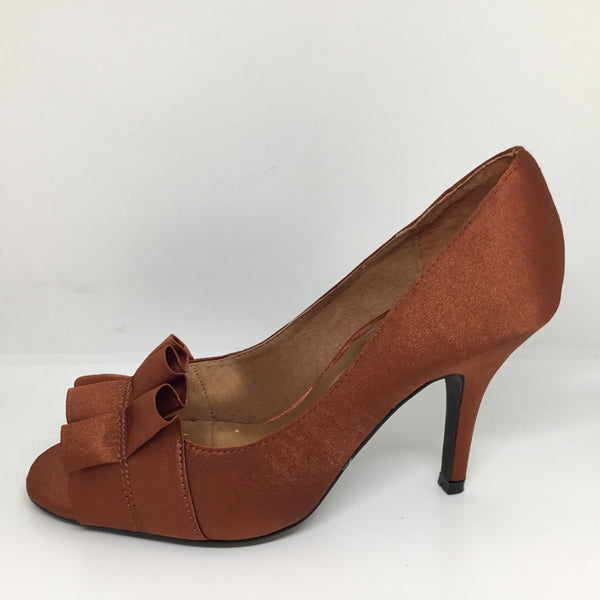 Lily Rose Gigi Rust Satin Heel LAST PAIRS SALE $20 per pair