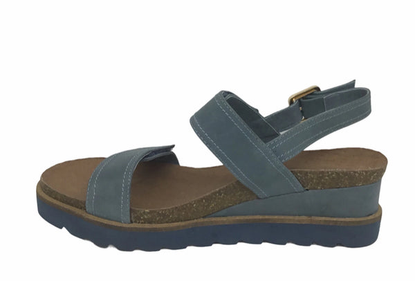 Django & Juliette Burt Leather Wedge Heel 5 Colours ~ Coral ~ Blue ~ Cafe ~ Black ~ Tan