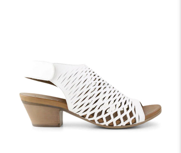 Bueno Ruby Leather Heel 5 Colours ~ White ~ Navy ~ Tan ~ Black ~ Cameo ~ Darkstone