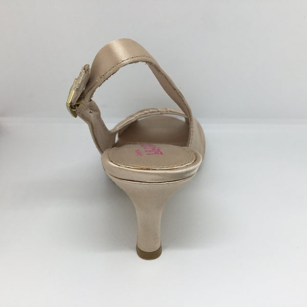 Lily Rose Jazzy Champagne Satin Heel Shop Soiled see pics