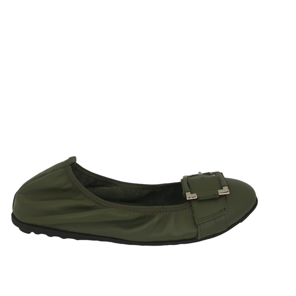 Isabella Monica ~ Floral ~ Tan ~ Olive ~ Leather