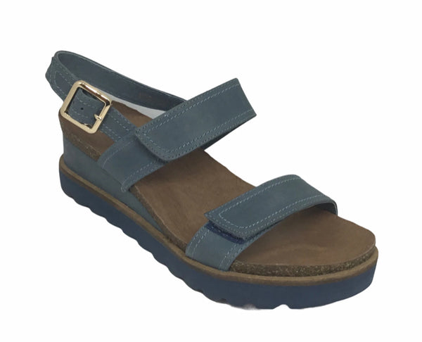 Django & Juliette Burt Leather Wedge Heel 5 Colours ~ Coral ~ Blue ~ Cafe ~ Black ~ Tan