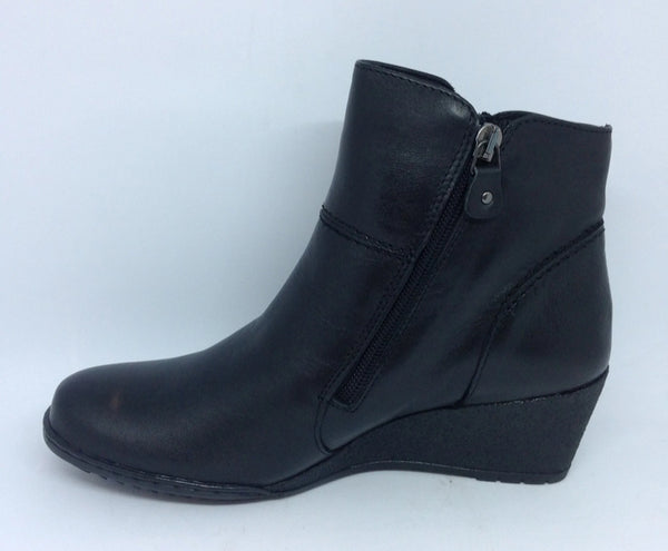 Kiarflex Klark Wedge ~ Black ~ Tan ~ Navy ~ Leather Boot