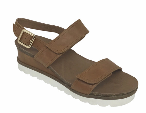 Django & Juliette Burt Leather Wedge Heel 5 Colours ~ Coral ~ Blue ~ Cafe ~ Black ~ Tan