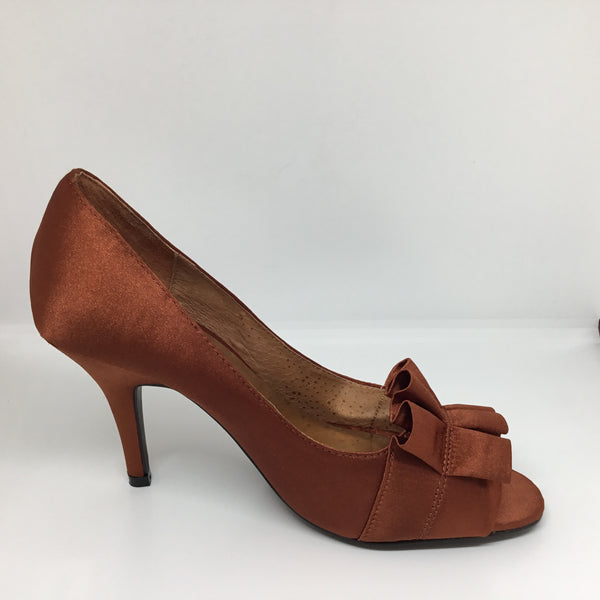 Lily Rose Gigi Rust Satin Heel LAST PAIRS SALE $20 per pair