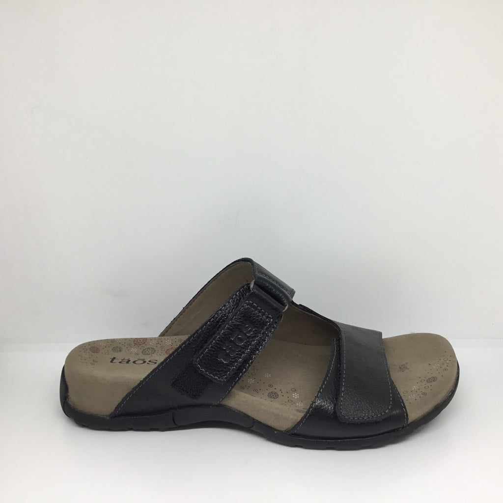 Taos Habana Leather Slide ~ Black size 6