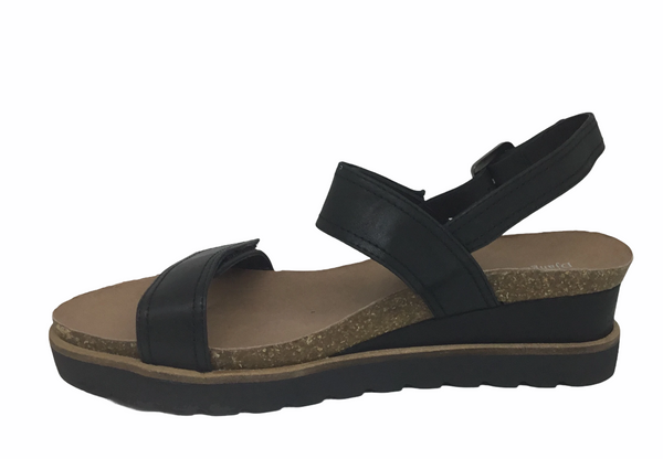 Django & Juliette Burt Leather Wedge Heel 5 Colours ~ Coral ~ Blue ~ Cafe ~ Black ~ Tan