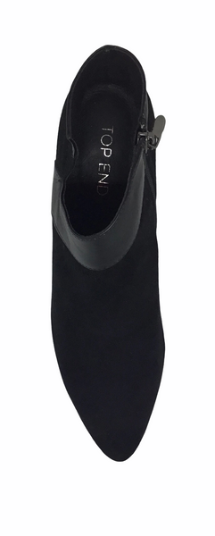 Top End Carmine Black Suede and Leather