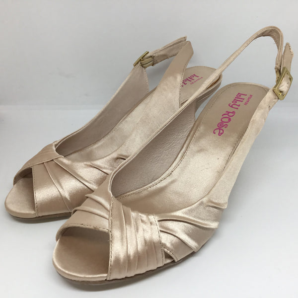 Lily Rose Jazzy Champagne Satin Heel Shop Soiled see pics