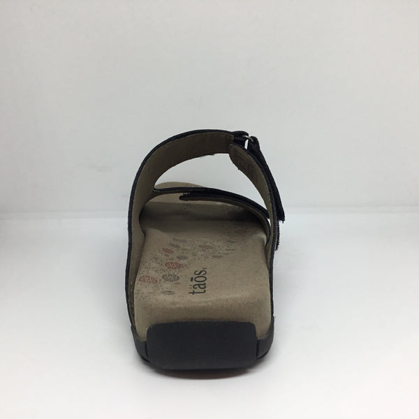 Taos Habana Leather Slide ~ Black size 6