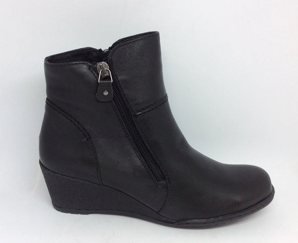 Kiarflex Klark Wedge ~ Black ~ Tan ~ Navy ~ Leather Boot