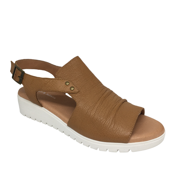 Django & Juliette Madis Leather Sandal ~ Tan ~ Black