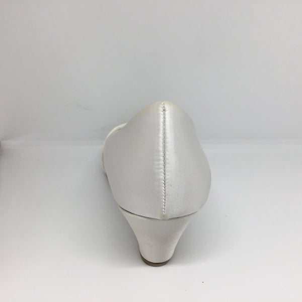 Lily Rose Kelly Vivid White Satin Wedge Heel Shop Soiled