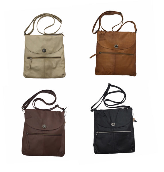 Rugged Hide Bianca ~Brown ~ Black ~ Tan ~ Dusty Sand ~ Bag leather