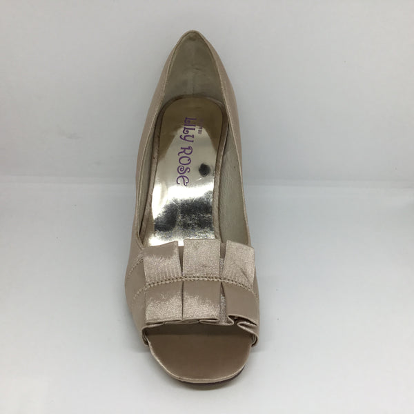 Lily Rose Gigi Nude Satin Heel Shop Soiled Sale