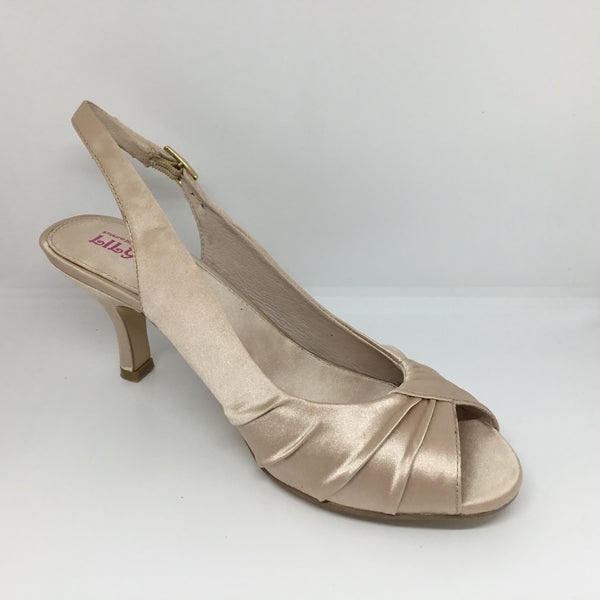 Lily Rose Jazzy Champagne Satin Heel Shop Soiled see pics