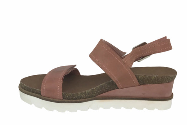 Django & Juliette Burt Leather Wedge Heel 5 Colours ~ Coral ~ Blue ~ Cafe ~ Black ~ Tan