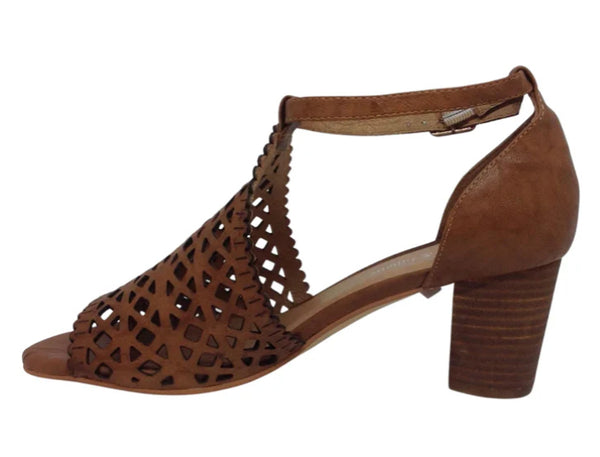 Django & Juliette Cavila ~ Teal ~ Tan ~ Leather Heel