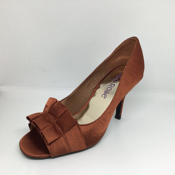 Lily Rose Gigi Rust Satin Heel LAST PAIRS SALE $20 per pair