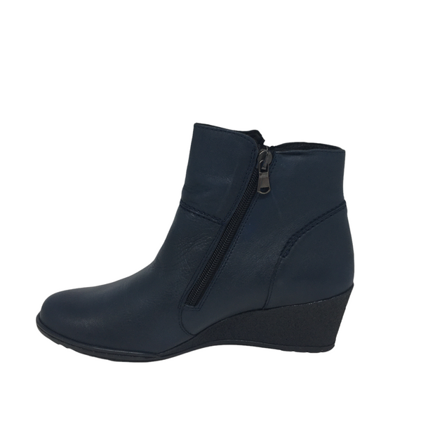 Kiarflex Klark Wedge ~ Black ~ Tan ~ Navy ~ Leather Boot