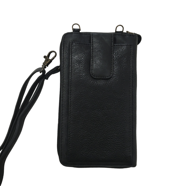Rugged Hide Lesley Phone Bag ~ Tan ~ Black
