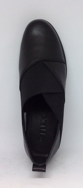 The Flexx Slipslop Black Leather Wedge